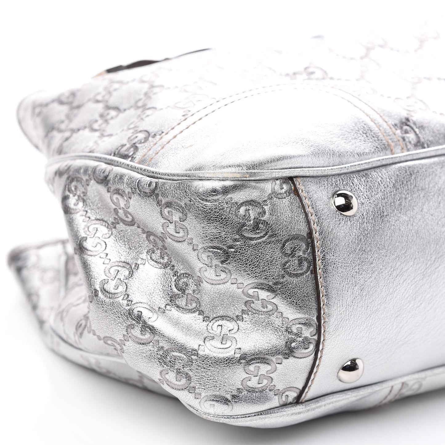 Guccissima Medium Princy Tote Silver