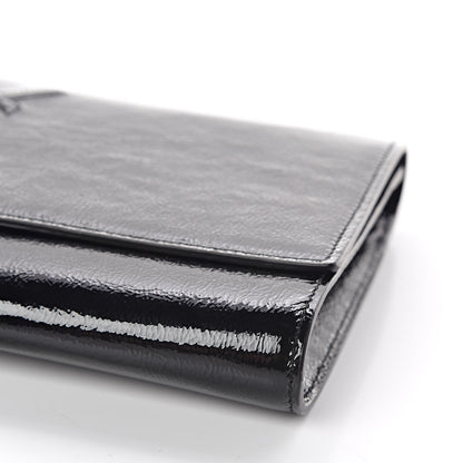 Saint Laurent Textured Patent Monogram Large Belle De Jour Clutch Black 8 of 9