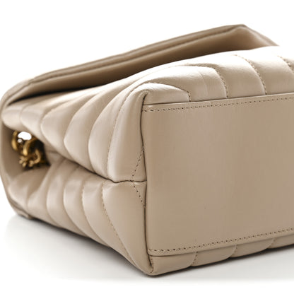 Saint Laurent Calfskin Y Quilted Monogram Small Loulou Chain Satchel Dark Beige 8 of 10