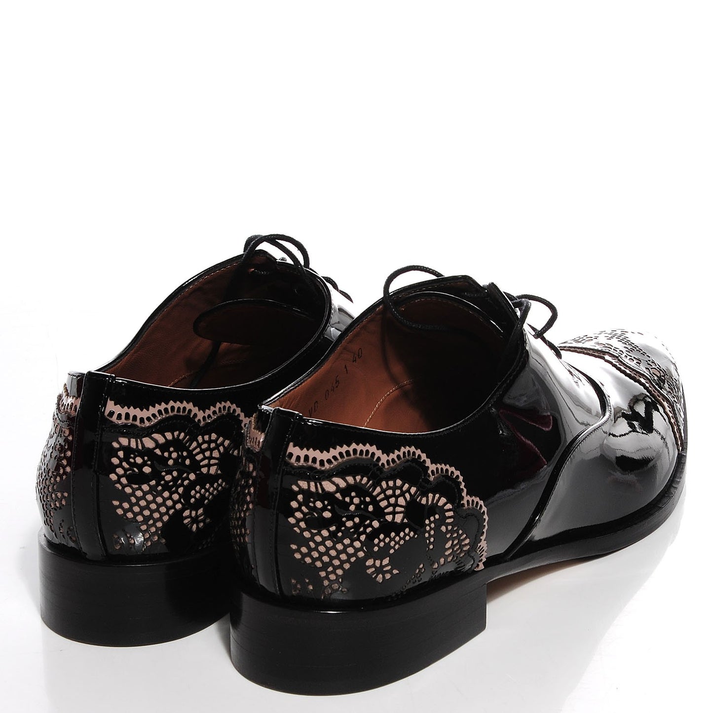 Patent Lace Art Oxfords 40 Black