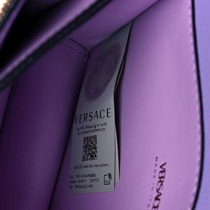 Versace Grained Calfskin La Medusa Shoulder Bag Lilac 6 of 9
