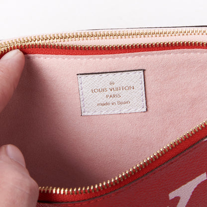 Louis Vuitton Monogram Giant Double Zip Pochette Rouge 7 of 7