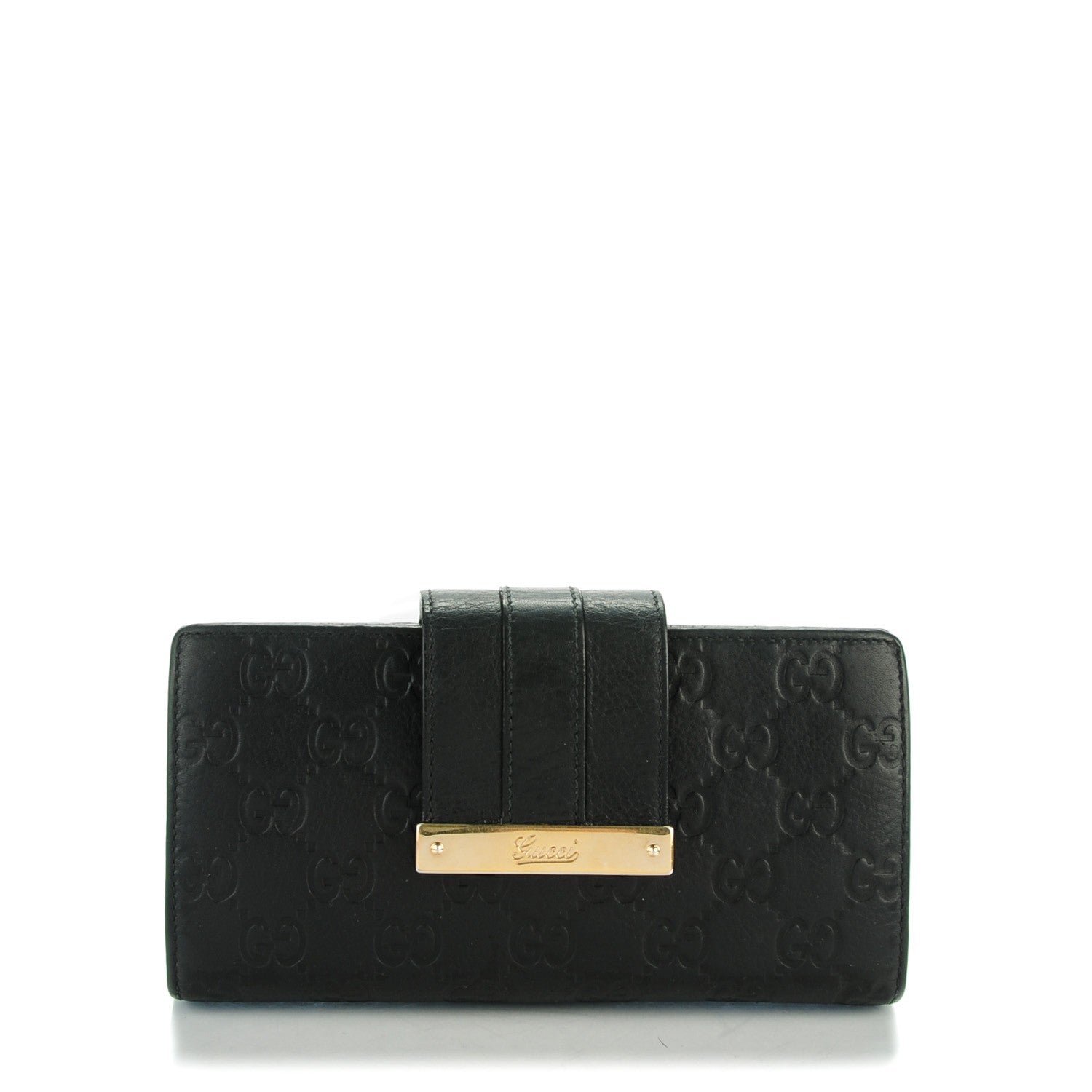 Gucci Guccissima Ladies Web Long Wallet Black 1 of 6