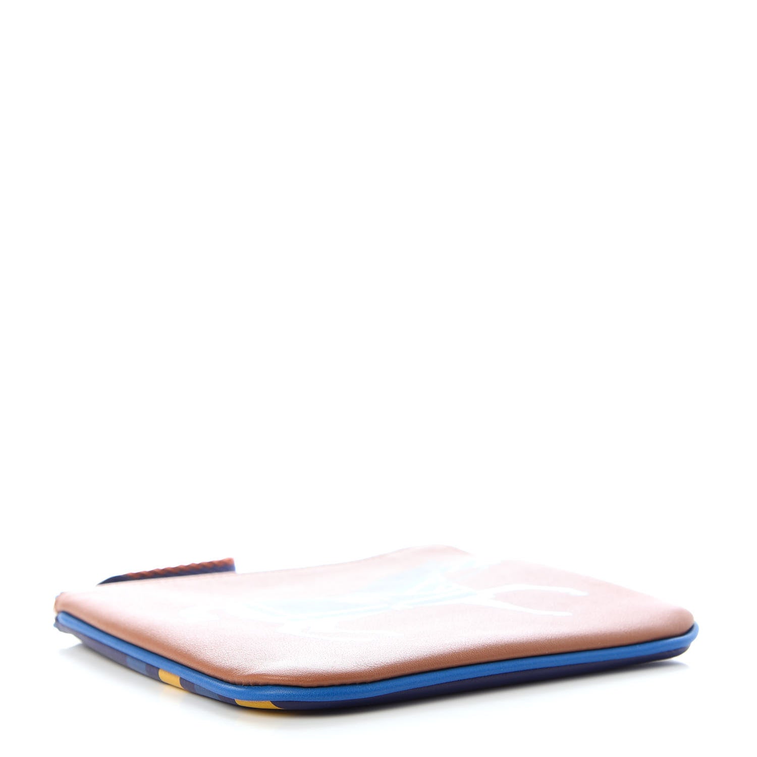 Hermes Swift Couverture Nouvelle Carre Pocket Pouch Gold Bleu Encre 4 of 6
