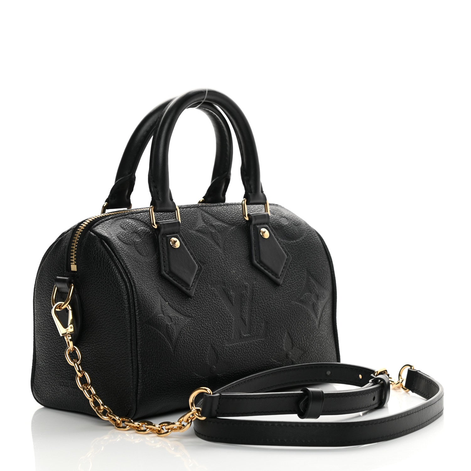 Louis Vuitton Empreinte Monogram Giant Speedy Bandouliere 20 Black 3 of 11