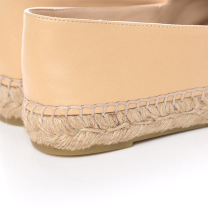 Chanel Lambskin CC Espadrilles 36 Beige Black 10 of 11