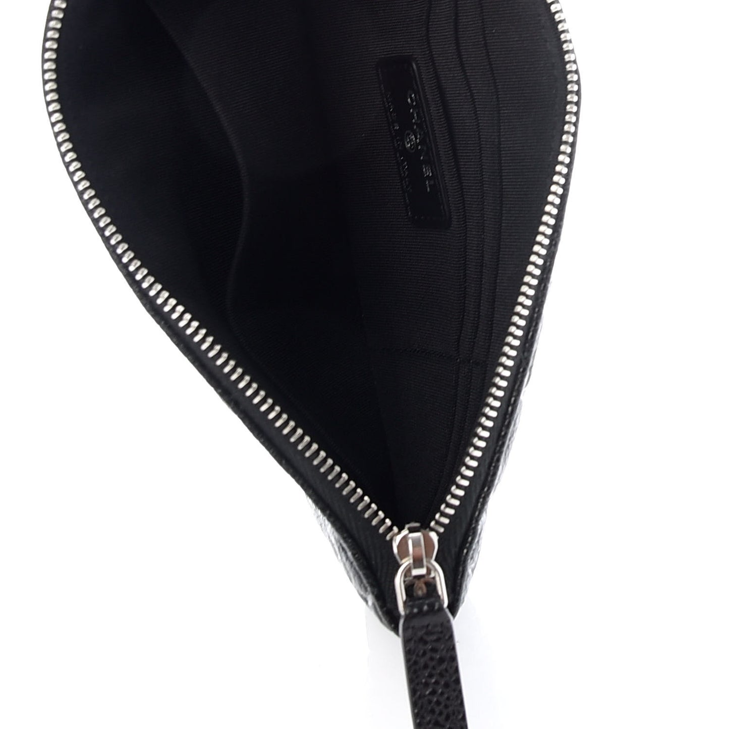 Caviar Camellia Embossed Cosmetic Pouch Black