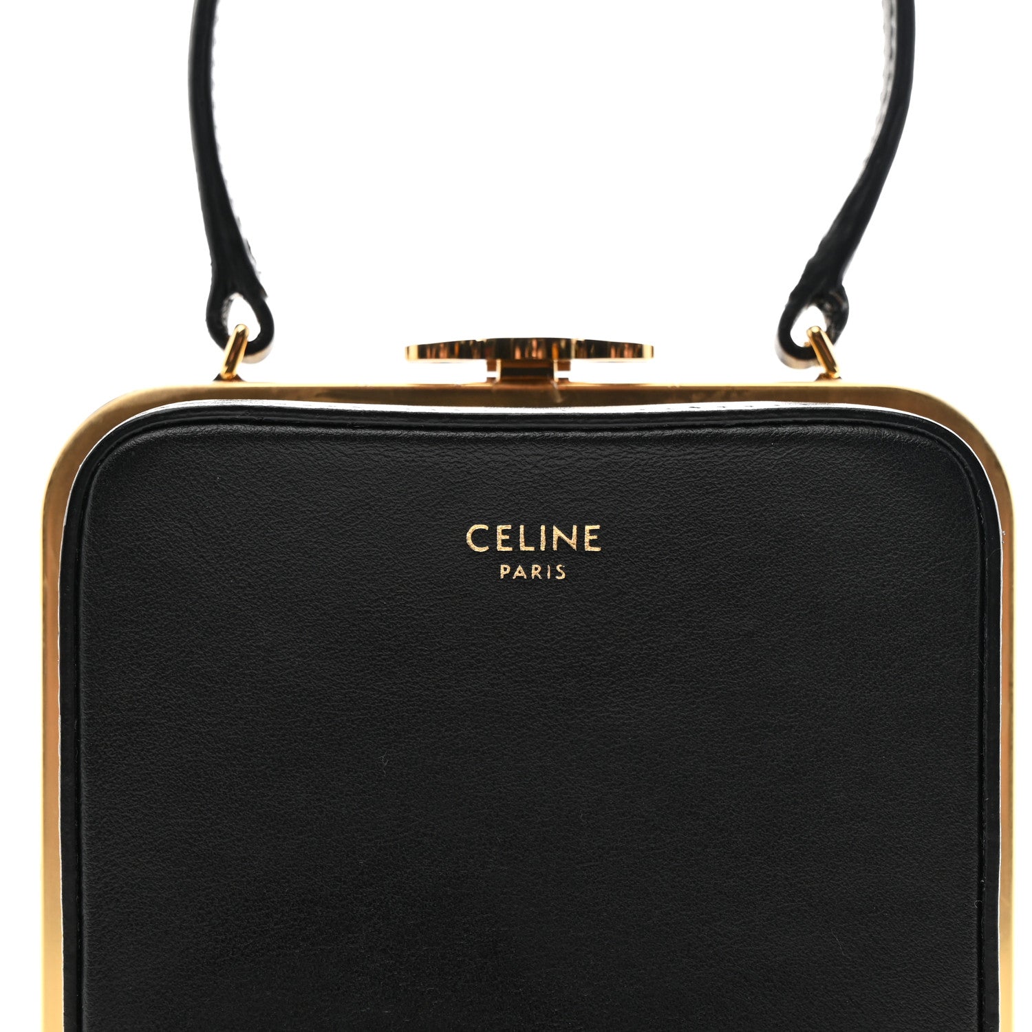Celine Shiny Calfskin Lana Triomphe Minaudiere Black 14 of 19