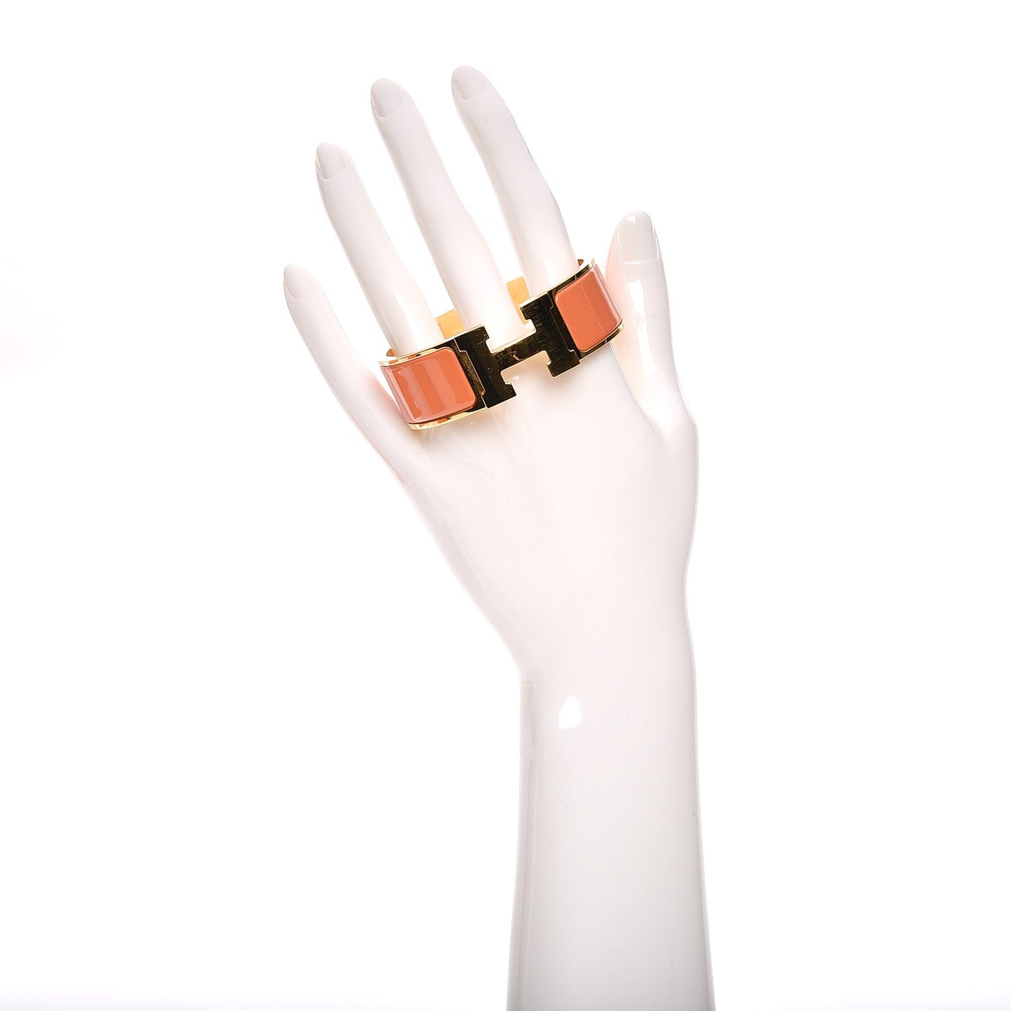 Enamel Wide Clic Clac H Bracelet PM Peach Melba