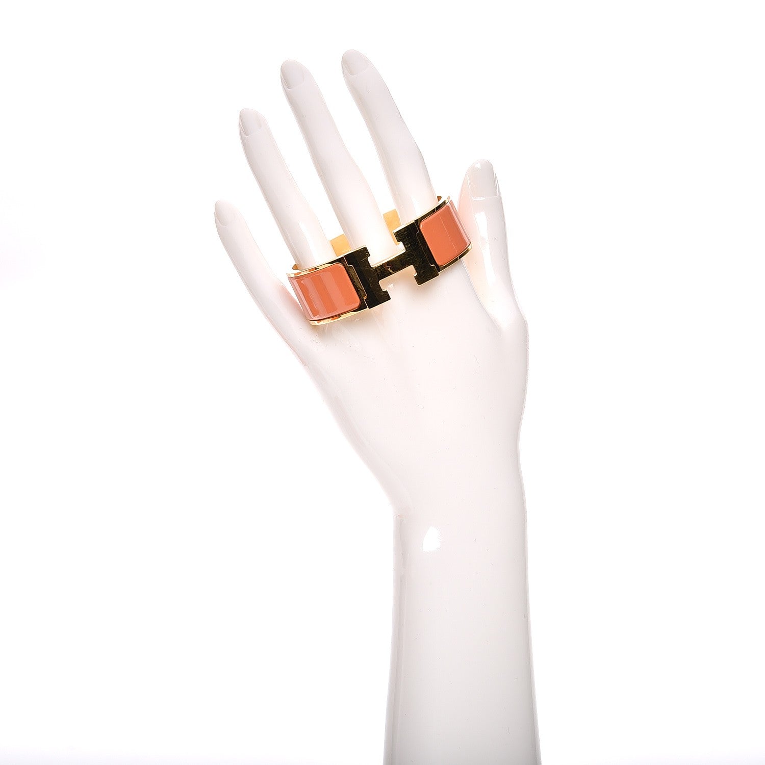 Hermes Enamel Wide Clic Clac H Bracelet PM Peach Melba 2 of 7