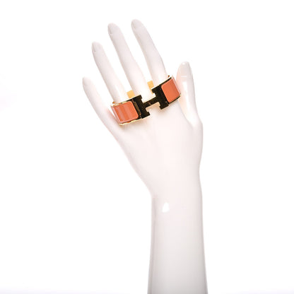 Hermes Enamel Wide Clic Clac H Bracelet PM Peach Melba 2 of 7