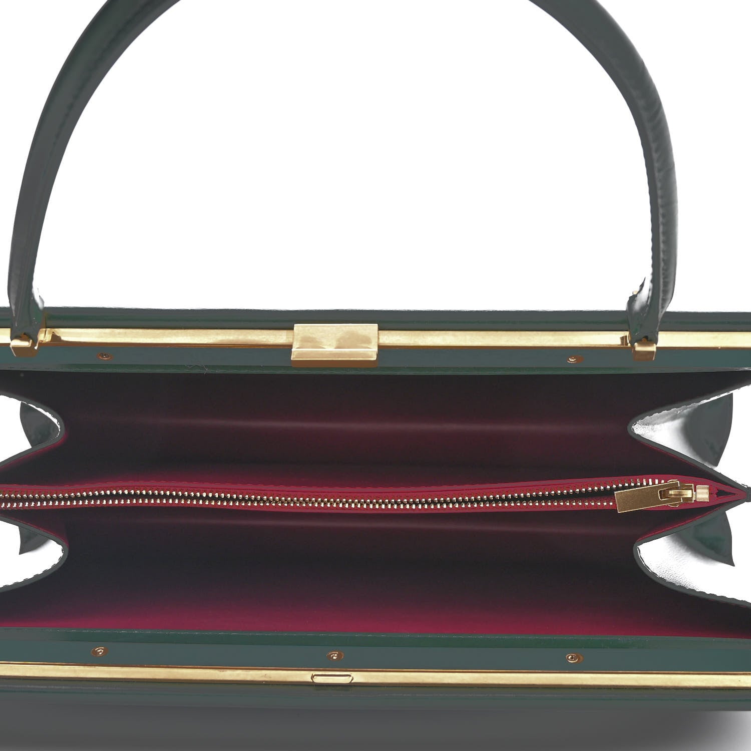 Celine Box Calfskin Medium Clasp Bag Dark Green 5 of 9