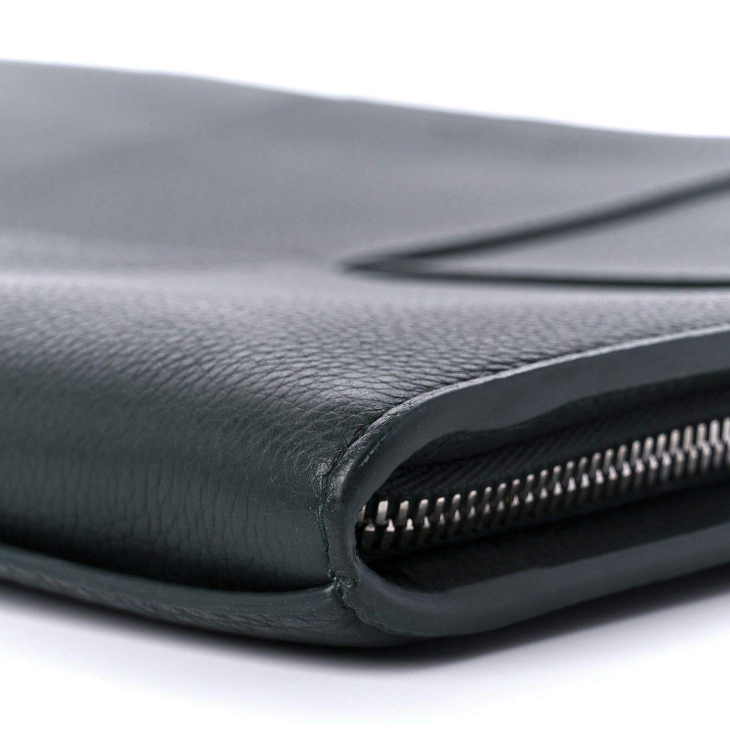Grained Calfskin Maxi Intrecciato Document Case Pine Green
