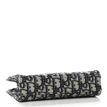 Christian Dior Oblique Zipped Pouch Clutch Blue 4 of 7