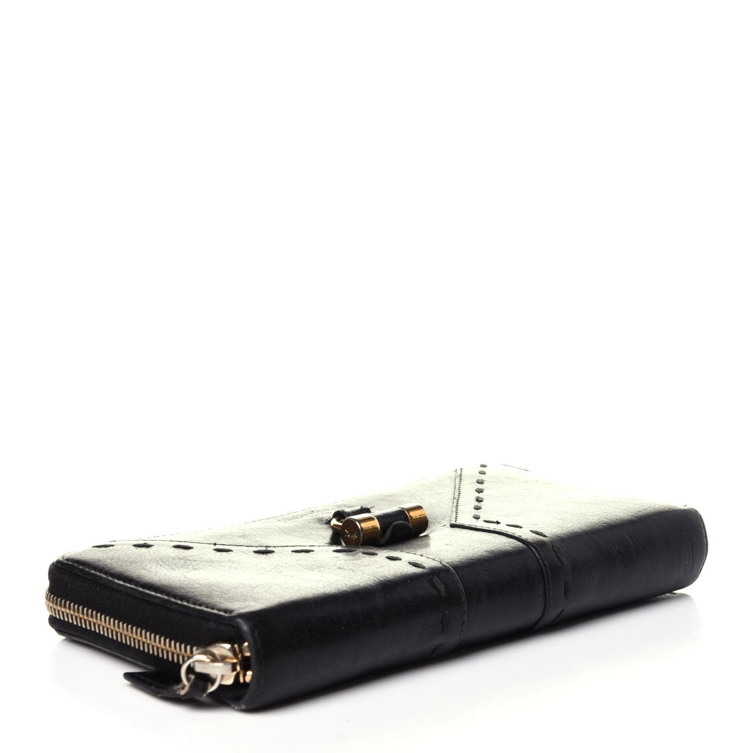 Saint Laurent Buffalo Muse Zip Around Wallet Black 4 of 12