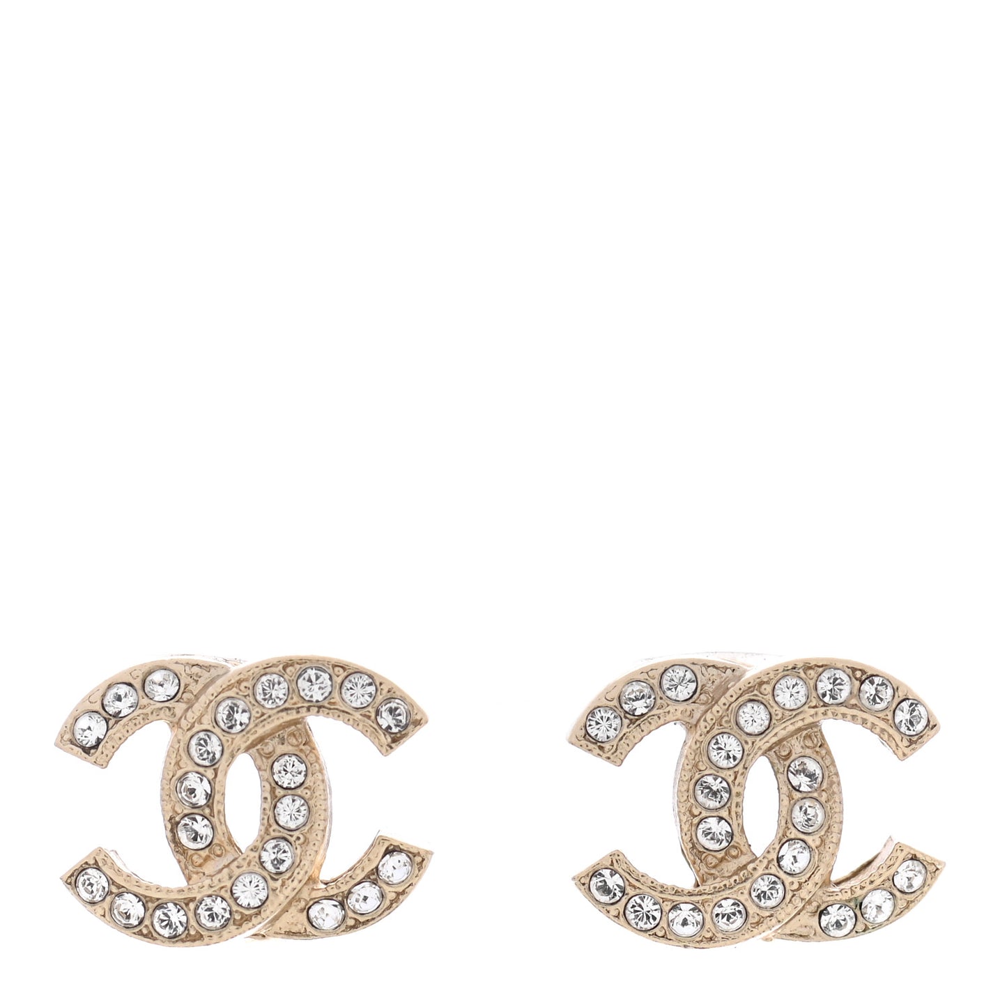 Crystal Mini CC Earrings Gold