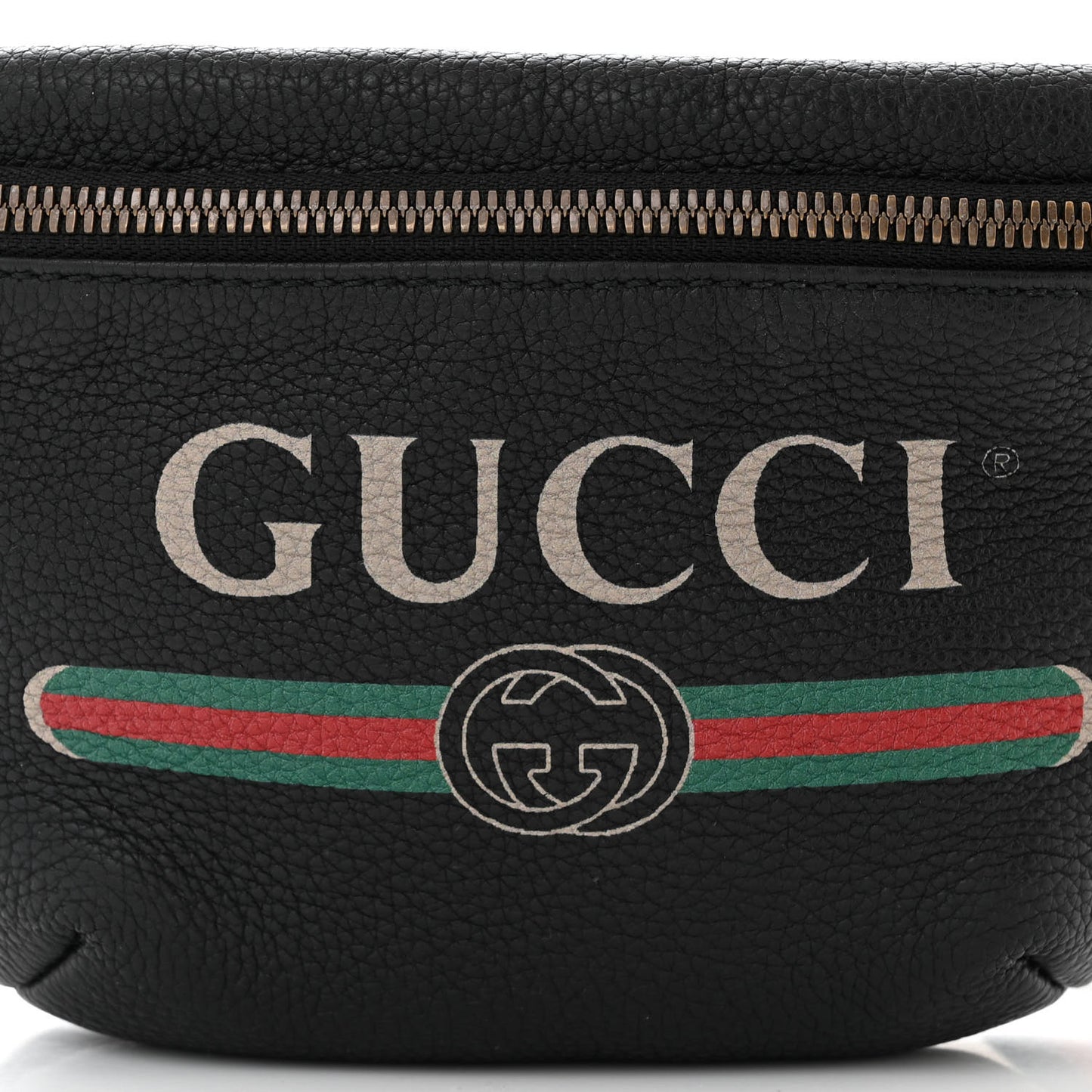 Grained Calfskin Small Logo Belt Bag Black
