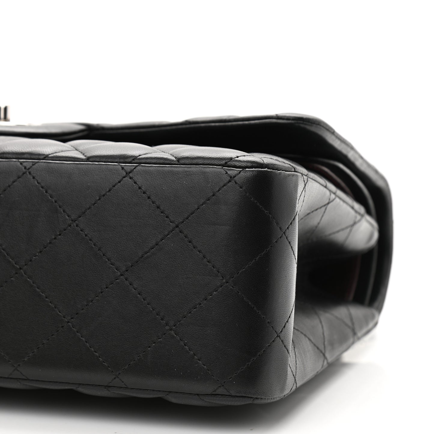 Lambskin Quilted Jumbo Double Flap Black