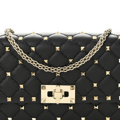 Valentino Garavani Lambskin Rockstud Spike Wallet on Chain Black 7 of 10