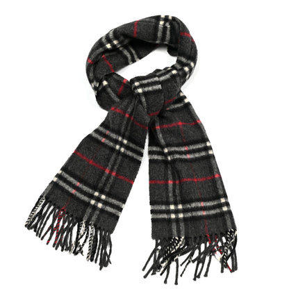 Burberry Cashmere Vintage Check Icon Stripe Scarf Black 2 of 8
