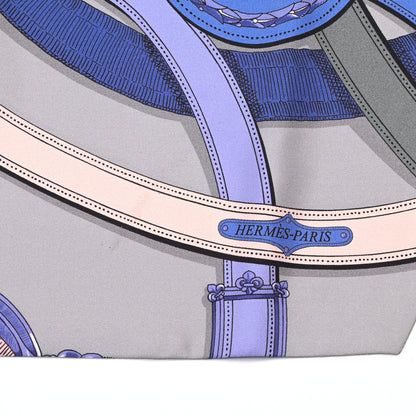 Hermes Silk Cavalcadour Maxi Twilly Gris Perle Mauve Crevette 4 of 4