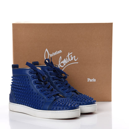 Christian Louboutin Calfskin Mens Louis Spikes Flat Sneakers 43 Neptune 14 of 14
