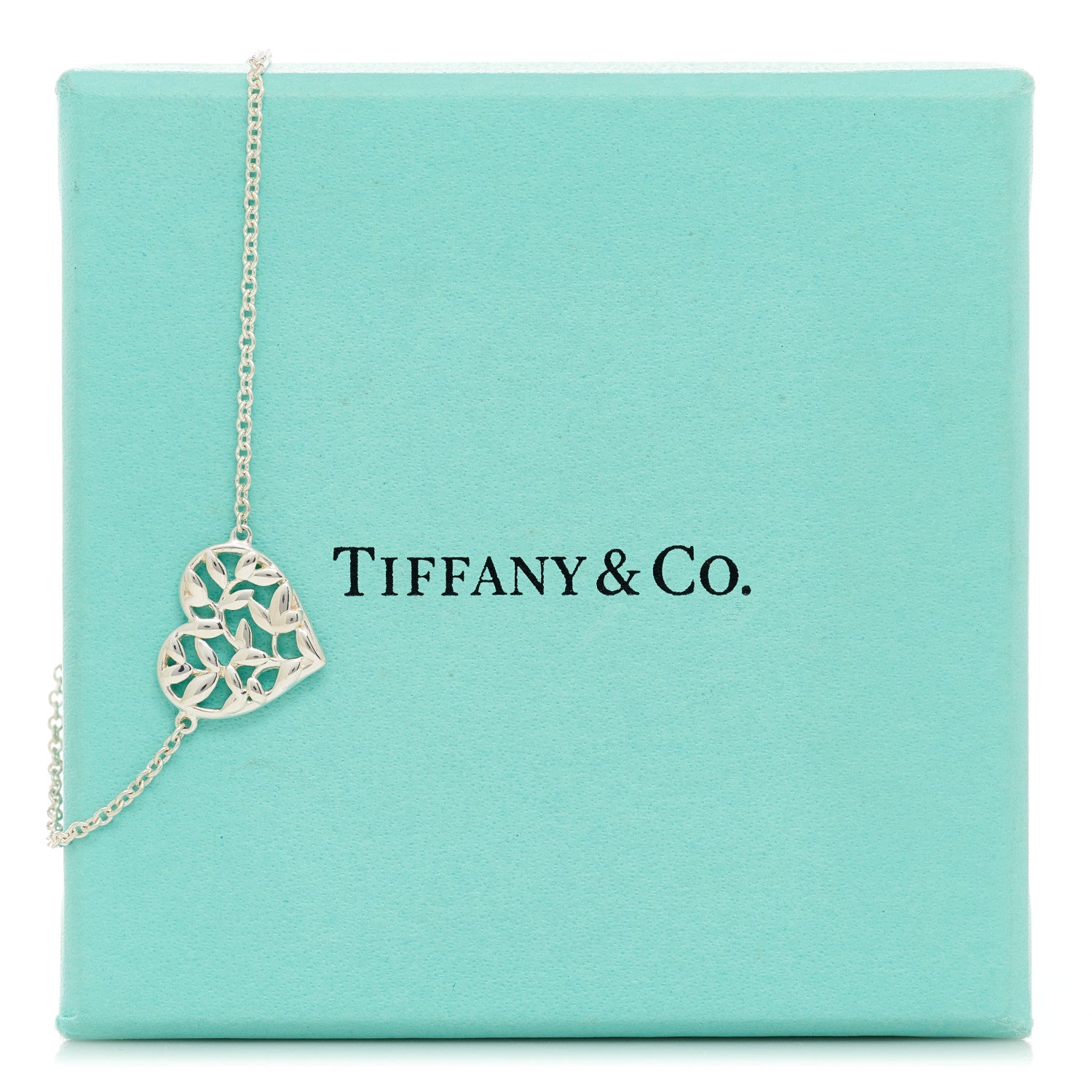 Tiffany Sterling Silver Paloma Picasso Olive Leaf Heart Bracelet 5 of 5