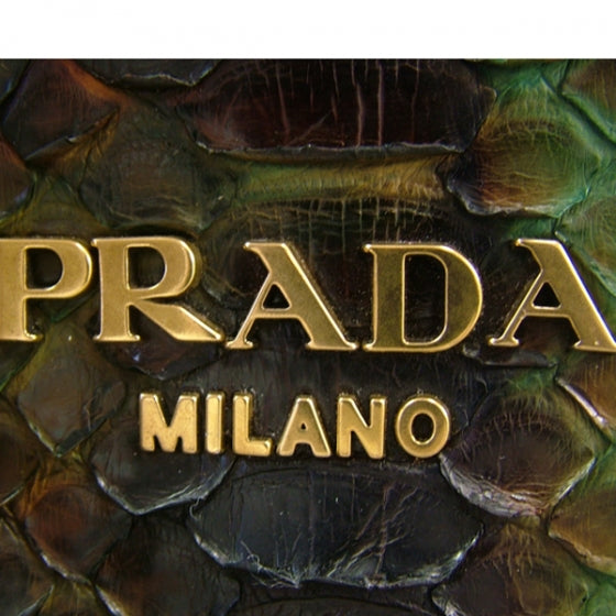 Prada Python Patch Shopper Tote Militare 12 of 13