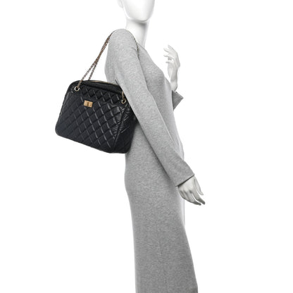 Chanel Aged Calfskin Quilted Large Reissue Camera Case Black 2 of 10