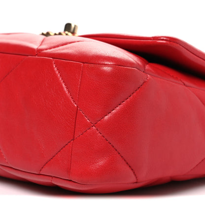 Chanel Lambskin Quilted Medium Chanel 19 Flap Red 10 of 10