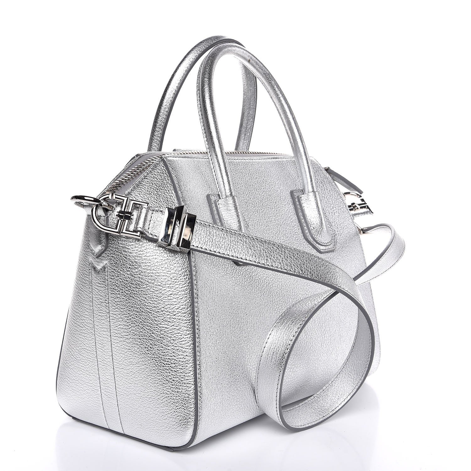 Givenchy Metallic Sugar Goatskin Small Antigona Silver 4 of 8