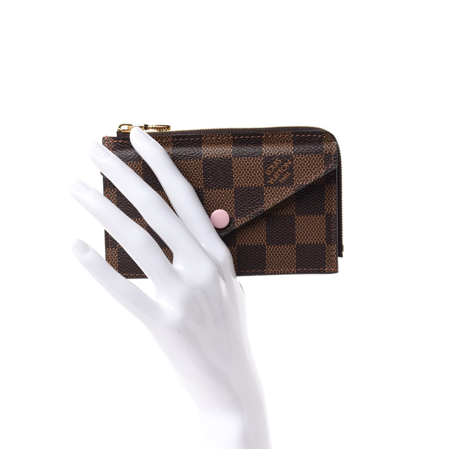 Louis Vuitton Damier Ebene Recto Verso Card Holder Rose Ballerine 2 of 7