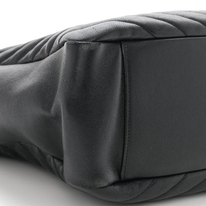 Saint Laurent Sheepskin Matelasse Chevron Large Monogram Shopping Bag Black 8 of 9