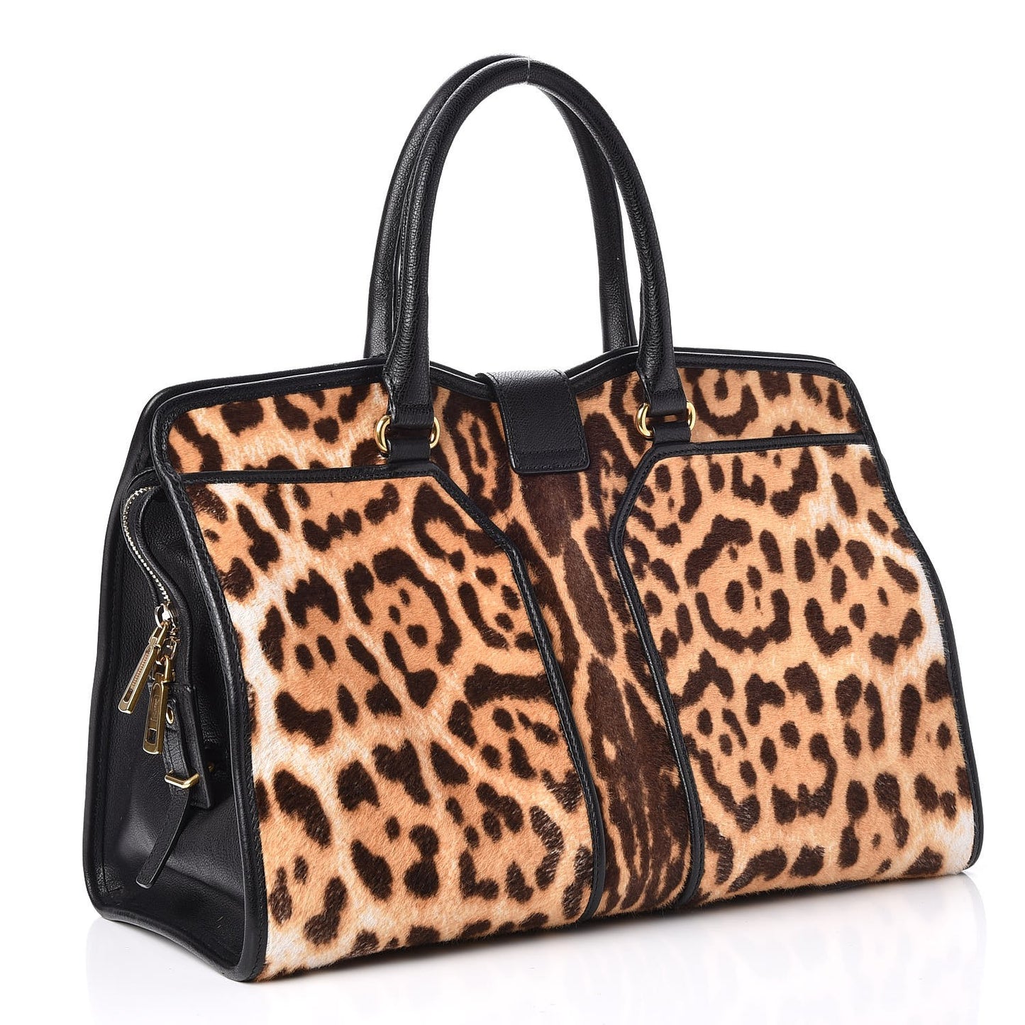 Pony Hair Leopard Print Medium Cabas Chyc Black