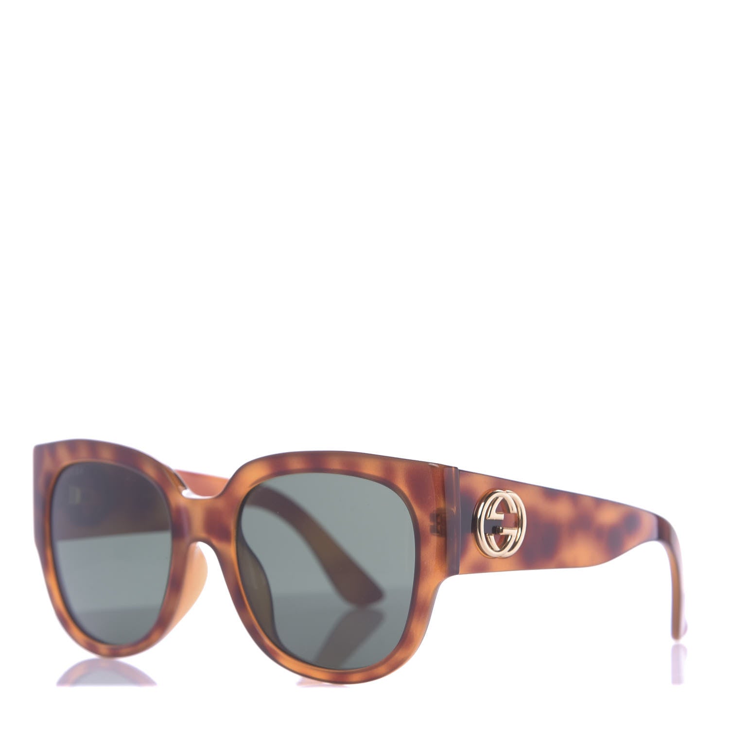 Gucci Acetate Square Frame Sunglasses GG0142SA Tortoise 1 of 7