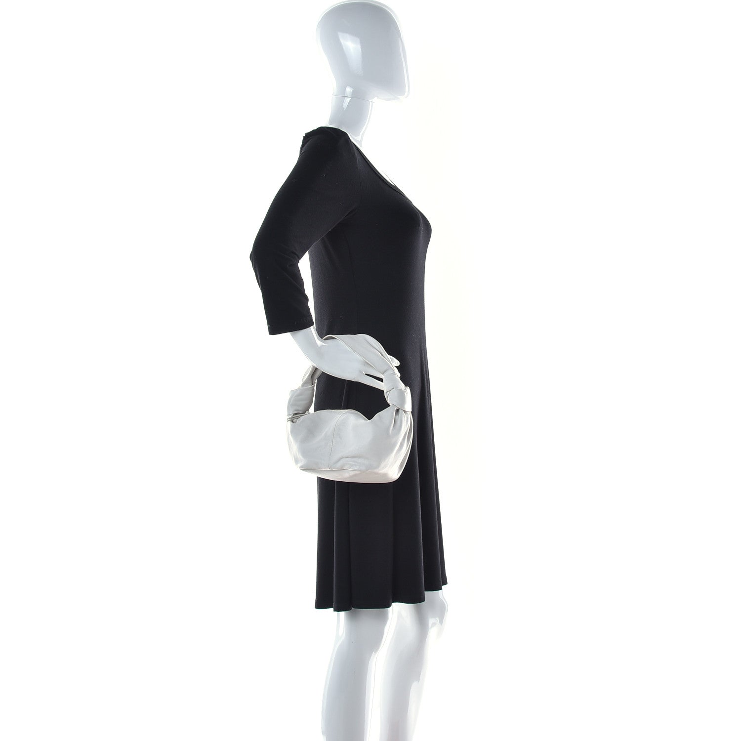 Bottega Veneta Calfskin Mini Double Knot Bag White 2 of 9