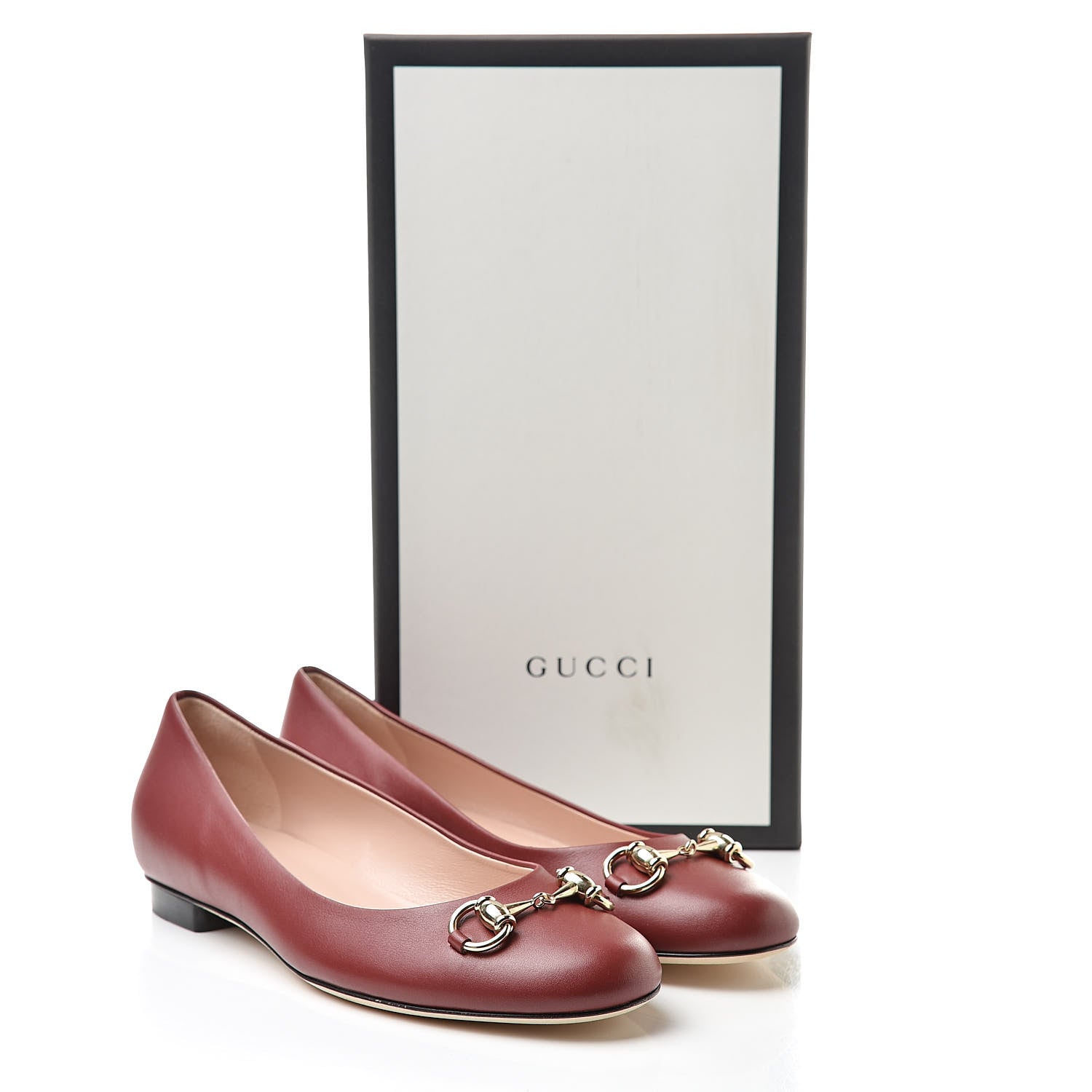 Gucci Calfskin Horsebit Ballerina Flats 37 Red 8 of 8