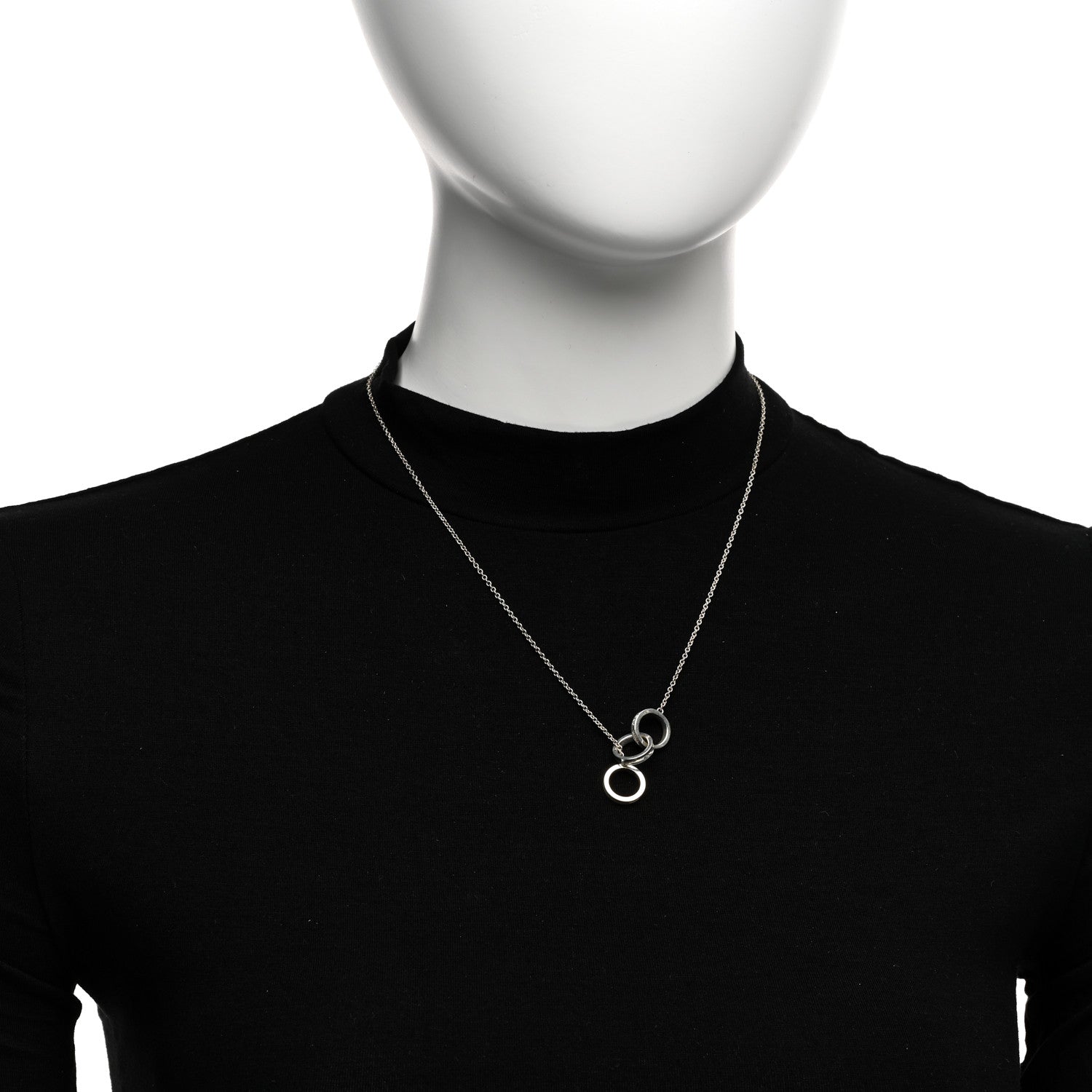 Tiffany Sterling Silver 1837 Interlocking Circles Lariat Necklace 2 of 4