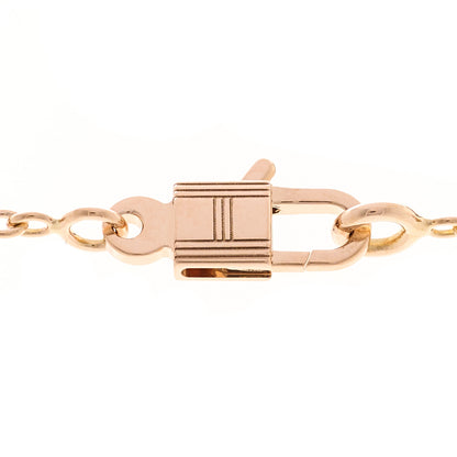 Hermes 18K Rose Gold Diamond Kelly Amulettes Pendant Necklace 4 of 6