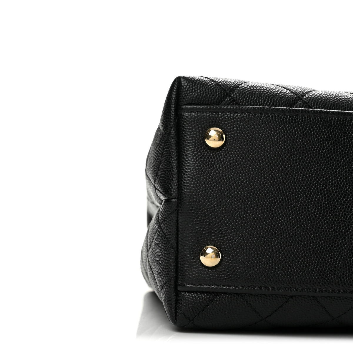 Caviar Quilted Small Coco Handle Flap Black