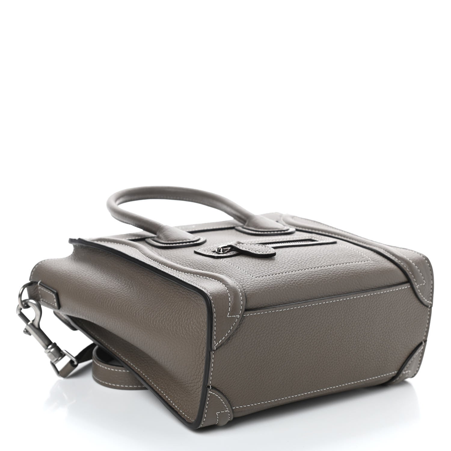 Celine Drummed Calfskin Nano Luggage Souris 4 of 9