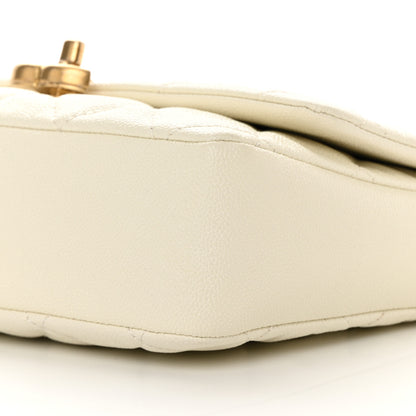 Chanel Shiny Caviar Quilted Large Chain Melody Flap White 10 of 17