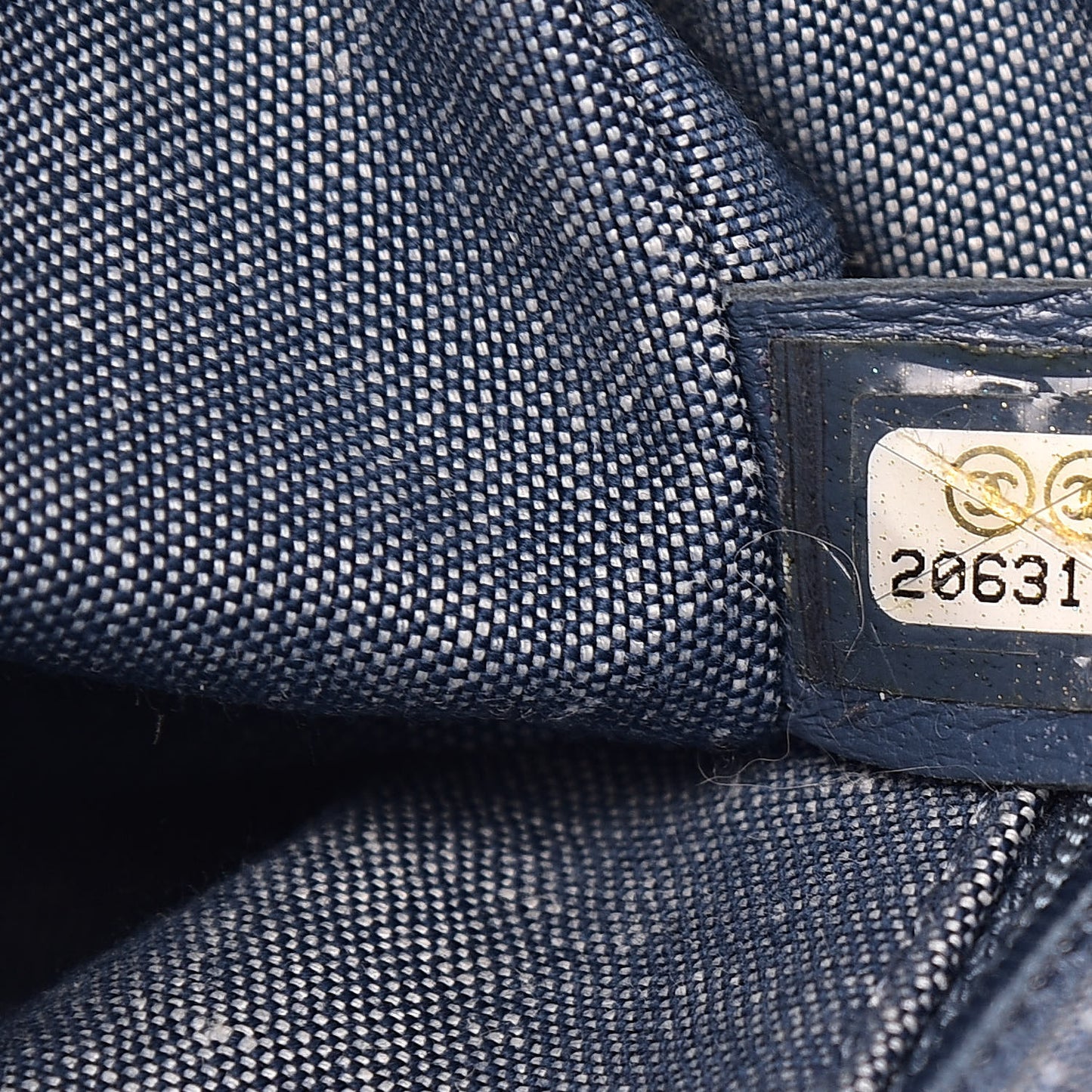 Denim Quilted Small Medallion Flap Blue