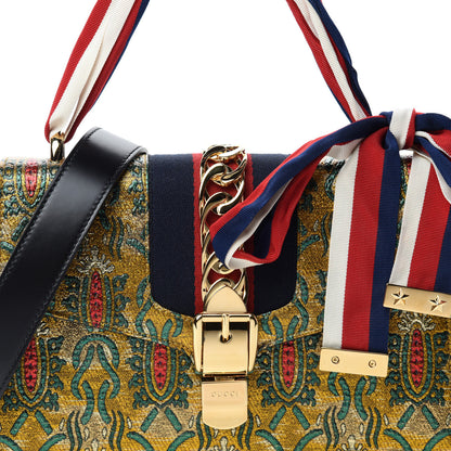Gucci Iridescent Brocade Small Sylvie Shoulder Bag Gold 10 of 10