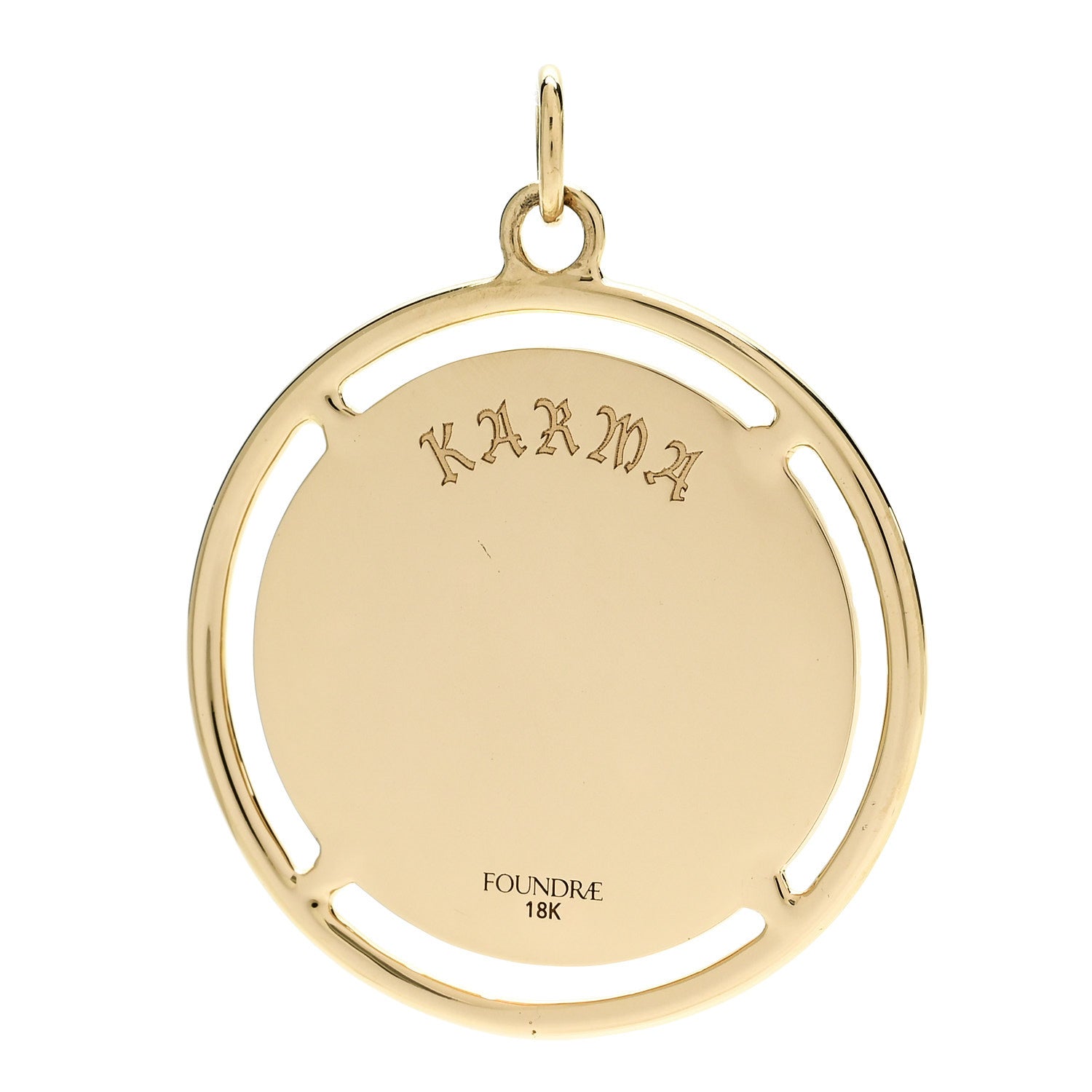 Foundrae 18K Yellow Gold Large Karma Medallion Pendant 3 of 4