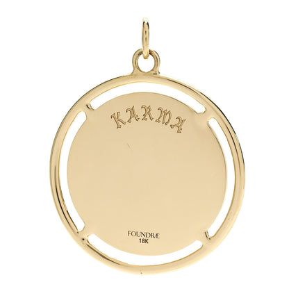Foundrae 18K Yellow Gold Large Karma Medallion Pendant 3 of 4