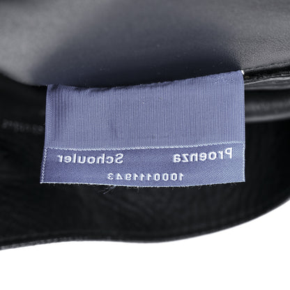 Proenza Schouler Smooth Calfskin Suede Snakeskin Paneled Bucket Bag Blue 7 of 10
