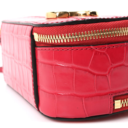 Chloe Calfskin Crocodile Embossed Mini C Vanity Bag Red 10 of 10