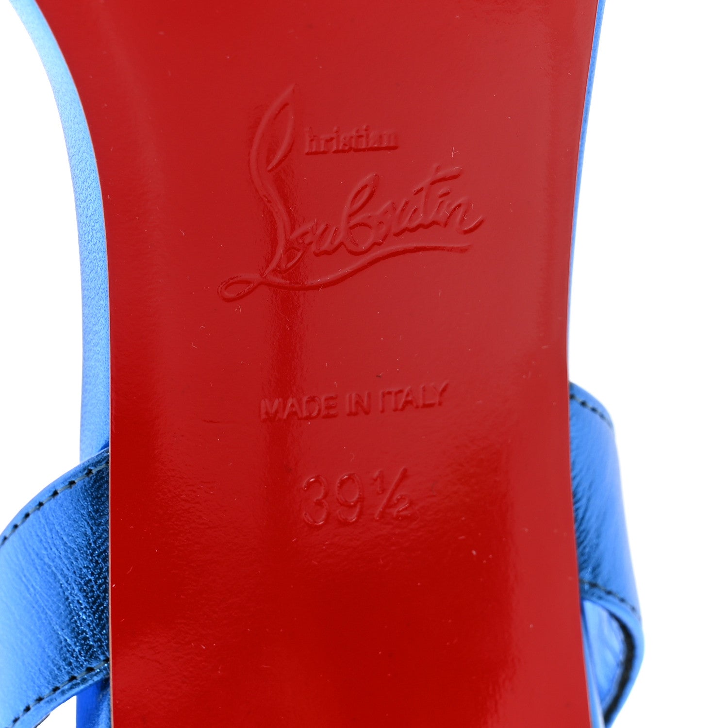 Christian Louboutin Kid Laminato O Marylin 85 Slingback Sandal Heels 39.5 Alize 6 of 8