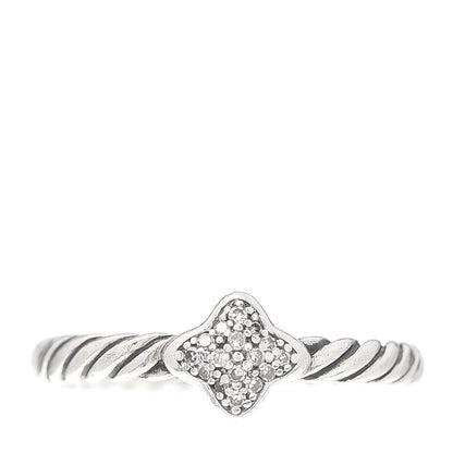 David Yurman Sterling Silver Diamond Quatrefoil Ring 49 4.75 1 of 4